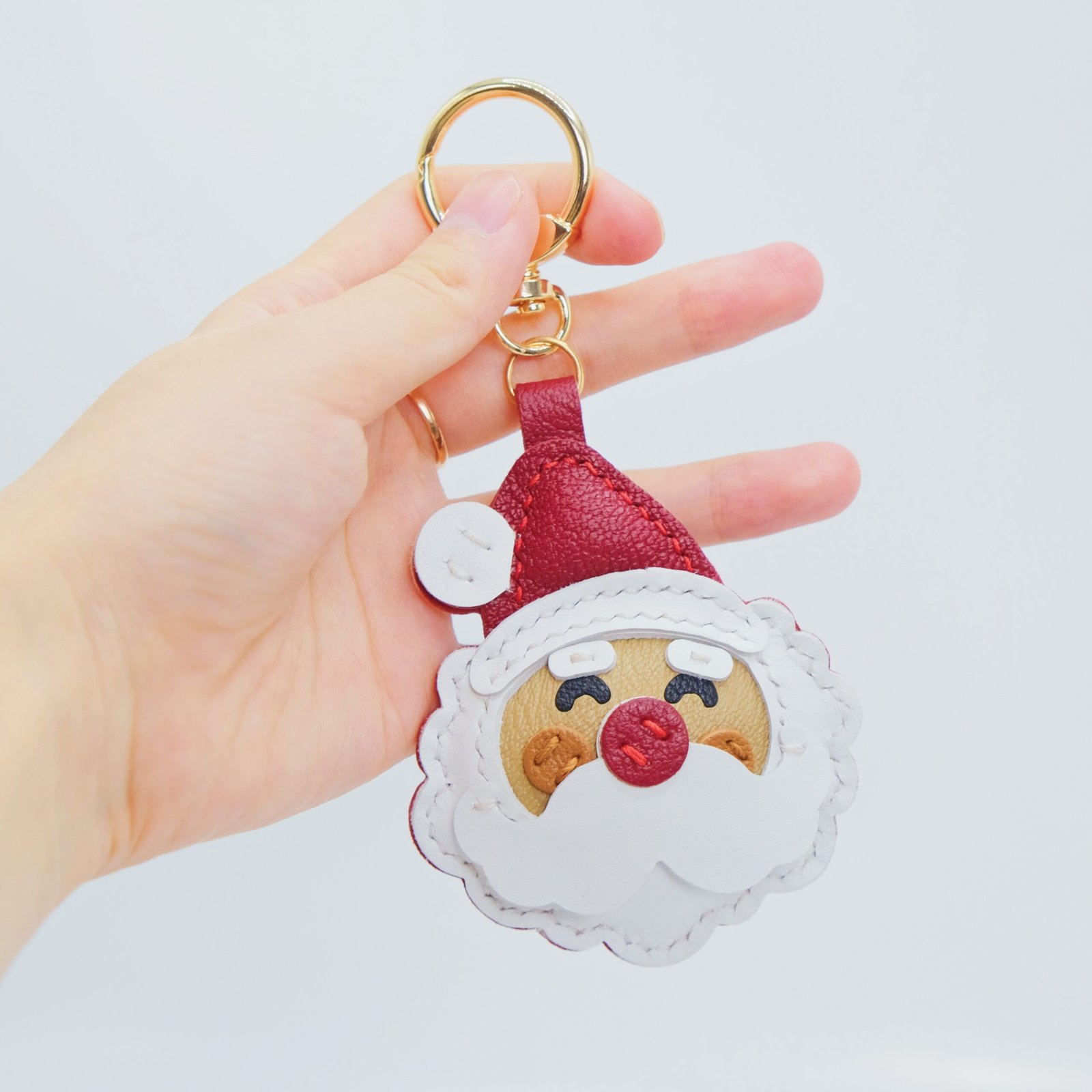 Handmade Sheepskin Leather Christmas Charms - Santa, Christmas Tree, Stocking Keychains & Bag Accessories - Image 9