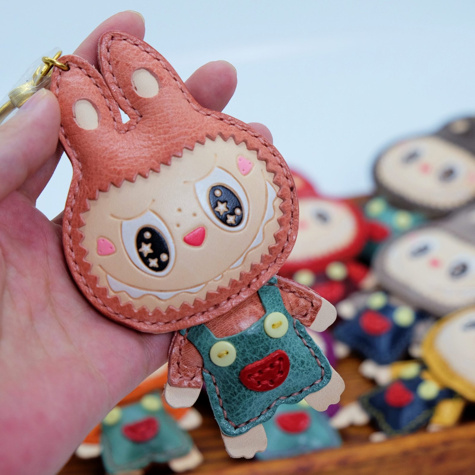 Handmade Genuine Leather Labubu Charm - Labubu Keychain, Bag Pendant with Gift Packaging - Image 15