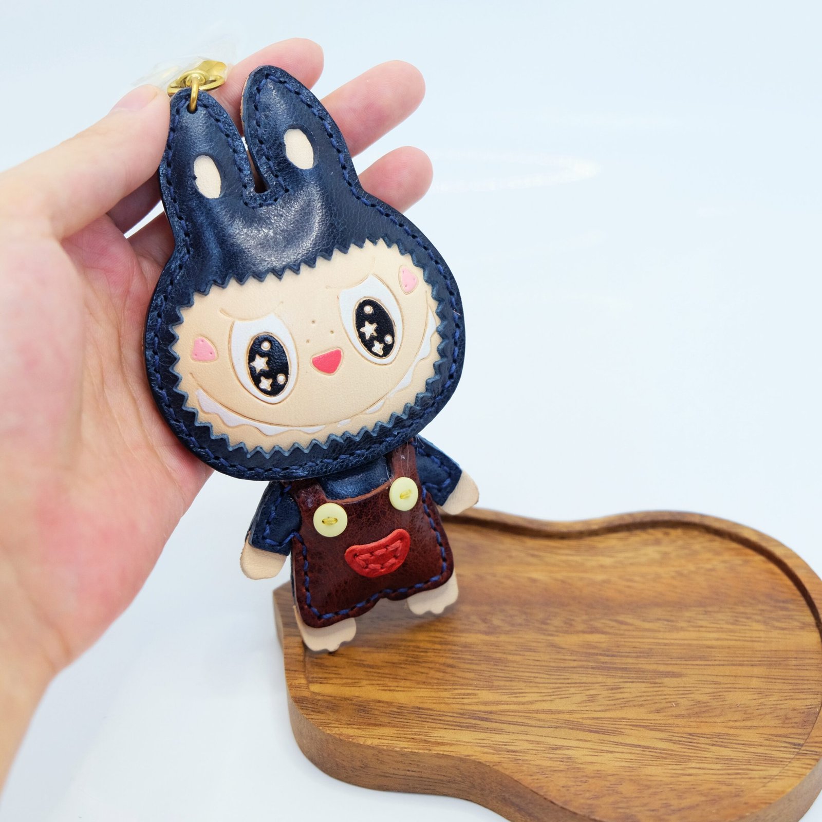 Handmade Genuine Leather Labubu Charm - Labubu Keychain, Bag Pendant with Gift Packaging - Image 12